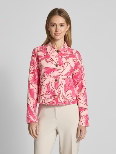 s.Oliver BLACK LABEL Regular Fit Kurzblazer aus reiner Baumwolle Pink 4