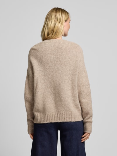 Fynch-Hatton Gebreide pullover van wolmix met V-hals Beige gemêleerd - 5