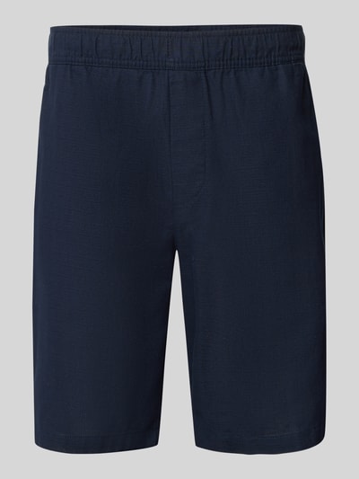 Produktfoto, Straight Fit Shorts mit Gesäßtasche von REVIEW, dunkelblau, reine Baumwolle, elastischer Bund, glatte Textur, klare Linien