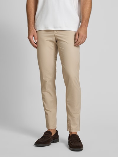 Knowledge Cotton Apparel Tapered fit chino met steekzakken, model 'TIM' Steengrijs - 4