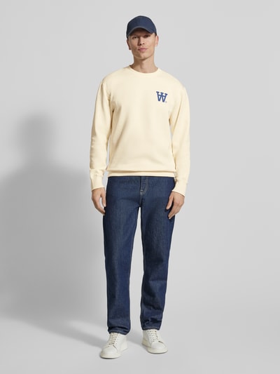Wood Wood Sweatshirt mit Logo-Print Modell 'NOEL' Ecru 1