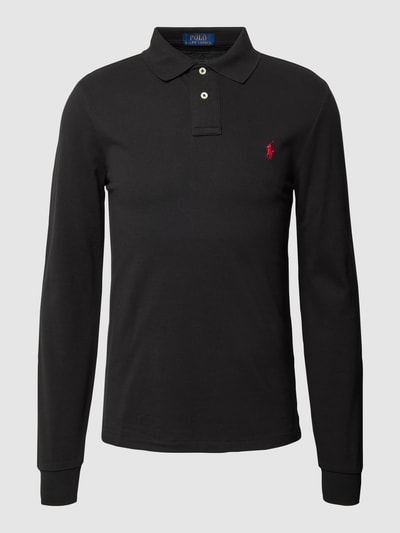 Polo Ralph Lauren Slim Fit Poloshirt mit Label-Stitching Black 2