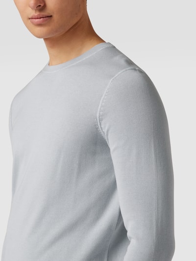 Marc O'Polo Strickpullover mit Label-Stitching Hellblau 3