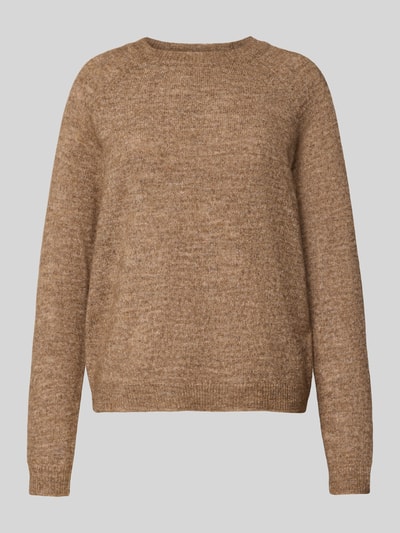 Pieces Regular fit coltrui met raglanmouwen, model 'JULIANA' Middenbruin - 2