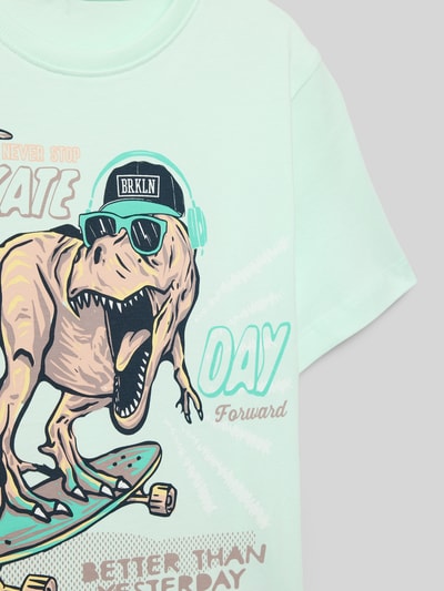 Name It T-Shirt mit Motiv- und Statement-Print Modell 'VANYO' Hellgelb 2