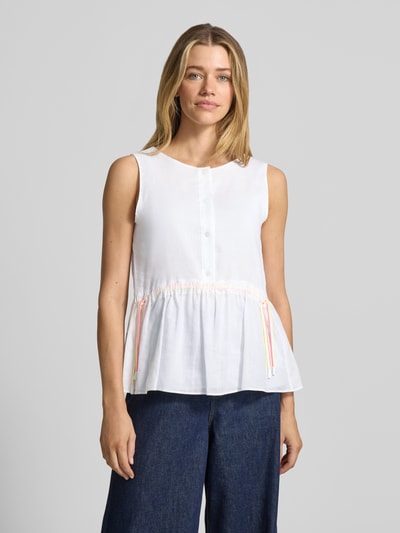 Marc Cain Regular Fit Top mit Tunnelzug Weiss 4