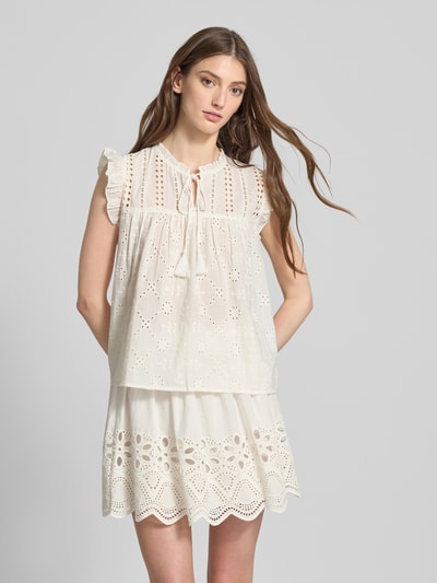 Only Loose fit blousetop van puur katoen, model 'REVA LIFE' Offwhite - 4