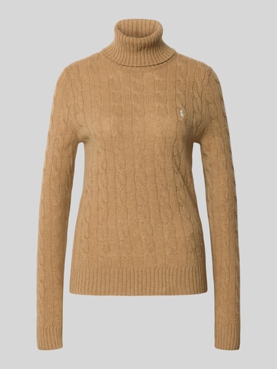 Polo Ralph Lauren Sweter z dzianiny o kroju regular fit z mieszanki bawełny i kaszmiru Camel melanż 2