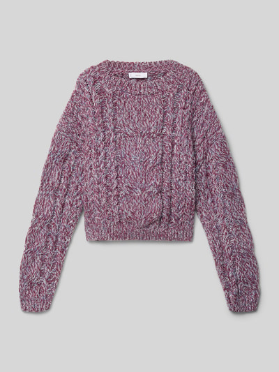 MANGO Strickpullover mit gerippten Abschlüssen Modell 'elina' Purple 1