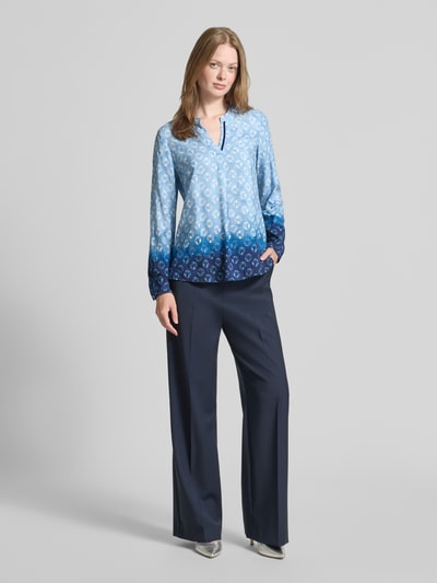 Emily Van den Bergh Bluzka o kroju slim fit z kołnierzem z lamówką Jasnoniebieski 1