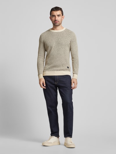 Tom Tailor Regular Fit Strickpullover aus atmungsaktiver und weicher Baumwolle Offwhite 1