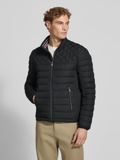 Christian Berg Men Steppjacke mit Stehkragen und Reißverschlusstaschen Black 4
