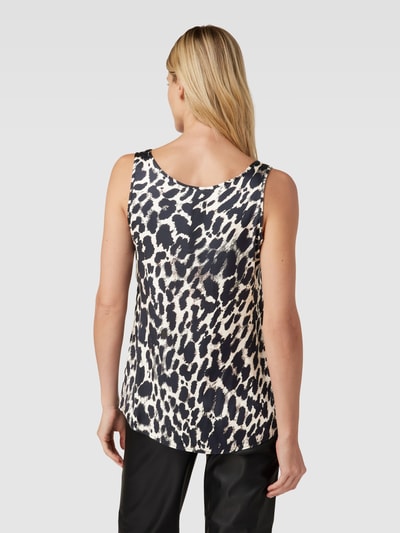 Milano Italy Blousetop van viscose met all-over motief Zwart - 5