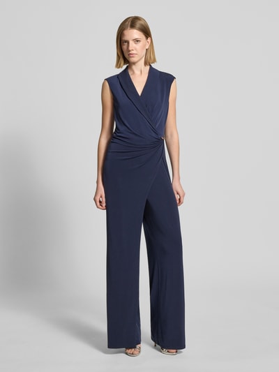 Vera Mont Jumpsuit in Wickel-Optik mit Schalkragen Dunkelblau 4