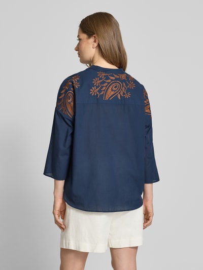 More & More Regular Fit Bluse mit 3/4-Arm Marine 5