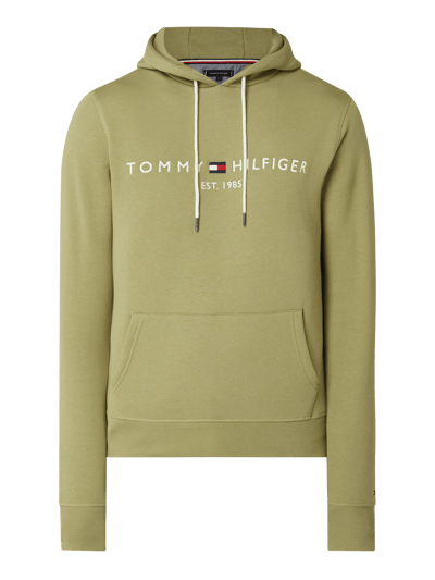 Tommy Hilfiger Bluza z kapturem i detalami z logo  Oliwkowy 2