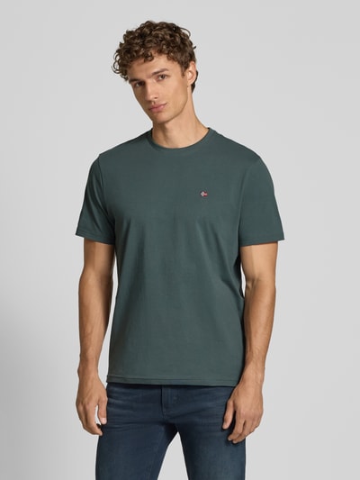 Napapijri T-Shirt mit Label-Stitching und Rundhalsausschnitt Khaki 4