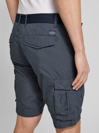 Petrol Regular Fit Cargoshorts mit Gürtel Mittelgrau 3