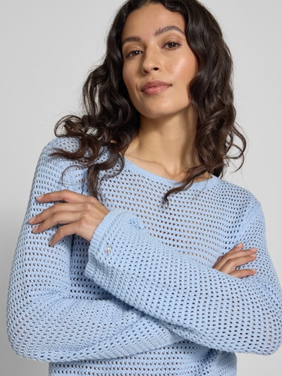 Tommy Hilfiger Sweter o kroju regular fit z mieszanki bawełny Jasnoniebieski 3