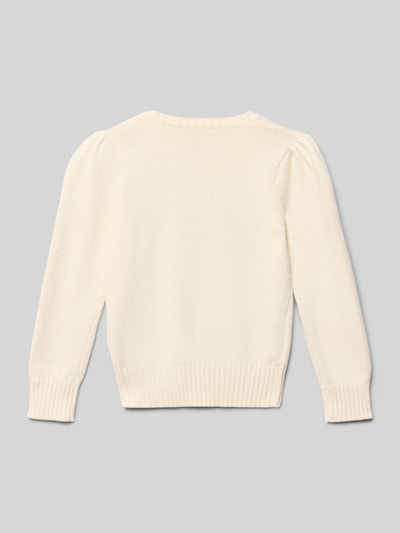 Polo Ralph Lauren Kids Strickpullover mit Motiv und Rundhalsausschnitt Ecru 3