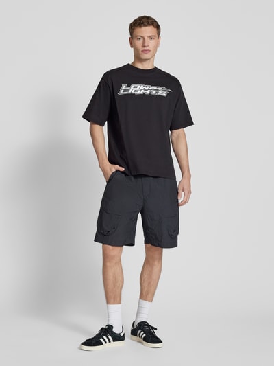 Low Lights Studios Relaxed Fit T-Shirt mit Label-Print Modell 'Lightning' Black 1