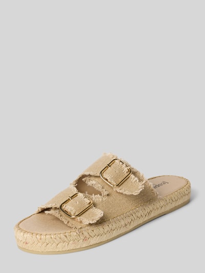 Espadrij Slippers met franjes, model 'CLAQUETTE' Beige - 1