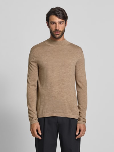 Tiger Of Sweden Gebreide pullover van merinowol met opstaande kraag, model 'Tern' Beige - 4