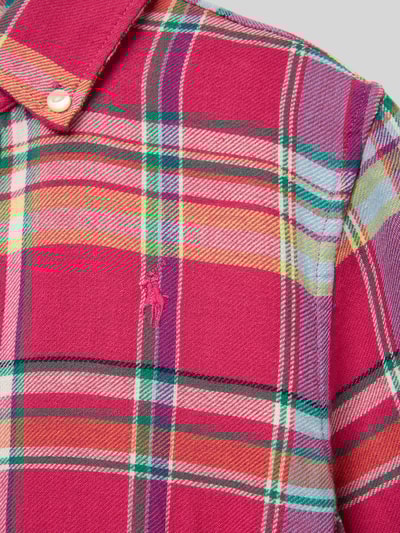 Polo Ralph Lauren Teens Mini-jurk met knoopsluiting Felroze - 2