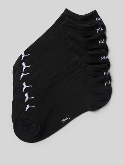 Productfoto, zwarte sokken uit katoenmix met witte PUMA logo's, Heren Socken aus Baumwoll-Mix im set van 6 van PUMA