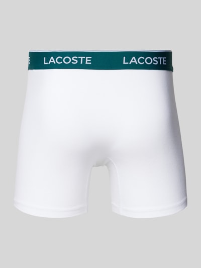 Lacoste Obcisłe bokserki z elastycznym paskiem z logo w zestawie 3 szt. Biały 3