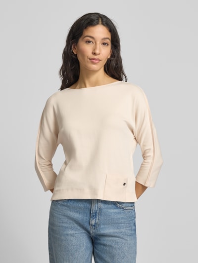Marc Cain T-shirt met boothals en 3/4-mouwen Zand - 4