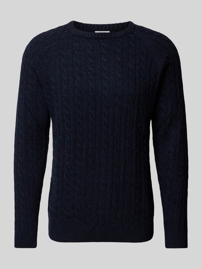 Lindbergh Gebreide pullover met ribboorden Donkerblauw - 2