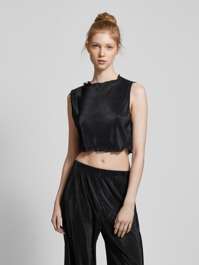 Only Crop Top mit Strukturmuster Modell 'NISHE' Black 4