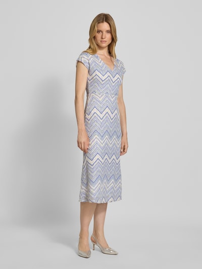 s.Oliver BLACK LABEL Getailleerde midi-jurk van gebreide jersey Blauw - 1