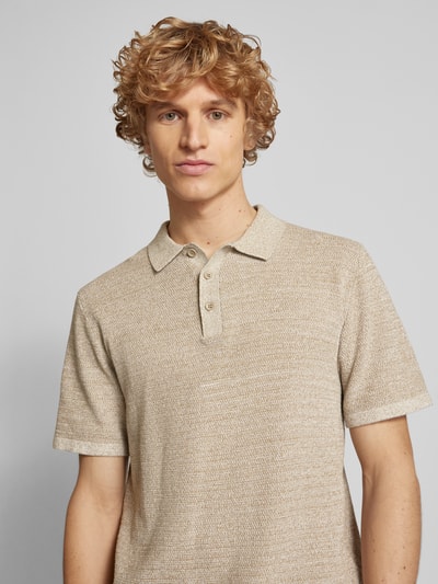 Jack & Jones Regular Fit Poloshirt mit Label-Stitching Modell 'GEORGE' Beige Melange 3