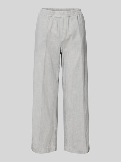 Produktfoto, Culotte mit französischen Eingrifftaschen Modell 'Linn' von Angels, bawełna, krój loose fit, szeroki elastyczny pas, faktura gładka, kolor jasnoszary, szerokość w rozmiarze 36/26: 40 cm, długość nogawki wewnętrznej: 64 cm, kieszenie boczne i tylne