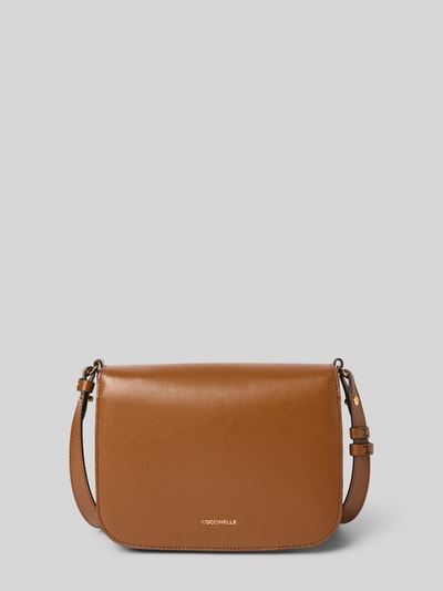 Coccinelle Crossbodytas met logo-applicatie, model 'Calf' Cognac - 3