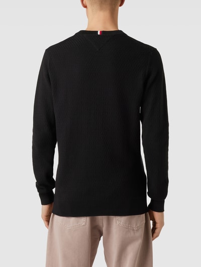 Tommy Hilfiger Strickpullover mit Strukturmuster Modell 'CROSS' Black 5