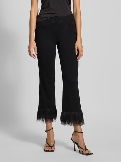 TONI Flared Cut Hose aus Viskose-Mix mit Fransen Black 4