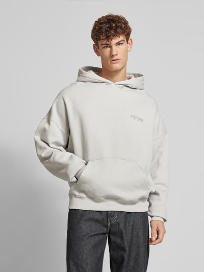 Pegador Hoodie mit Label-Print Modell 'MINER' Hellgrau 4