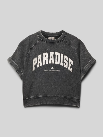 Garcia T-Shirt mit Label-Print Graphit 1