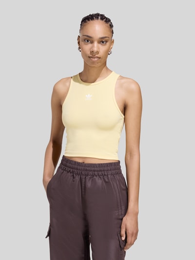 adidas Originals Slim Fit Tanktop aus reiner Baumwolle mit Logo-Stitching Hellgelb 4