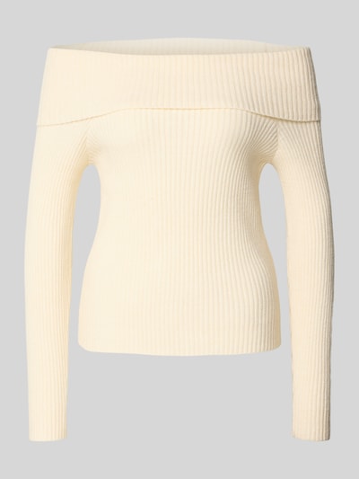 Only Slim Fit Strickpullover aus Viskose-Mix Modell 'KATIA' Offwhite Melange 2