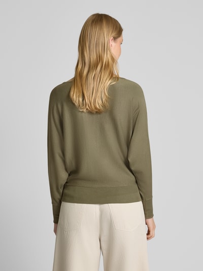 Zero Strickpullover mit U-Boot-Ausschnitt Khaki 5