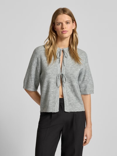 Only Loose Fit Strickjacke mit Schleifen-Detail Modell 'SIMONI' Mittelgrau Melange 4