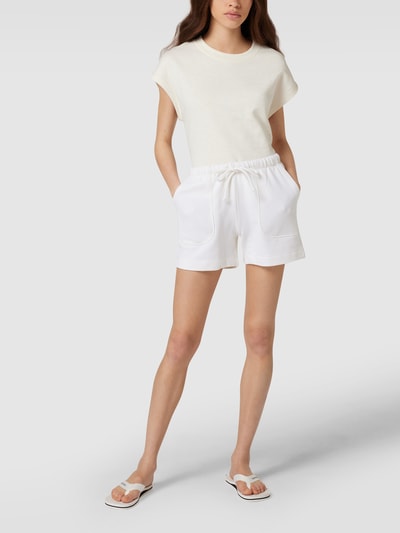 Marc O'Polo Sweatshorts met labelprint Offwhite - 1