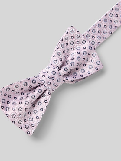 Produktfoto, Fliege und Einstecktuch im Set aus reiner Seide von Prince Bowtie, pastelowy róż, wzór geometryczny, klasyczna forma, regulowany kołnierzyk