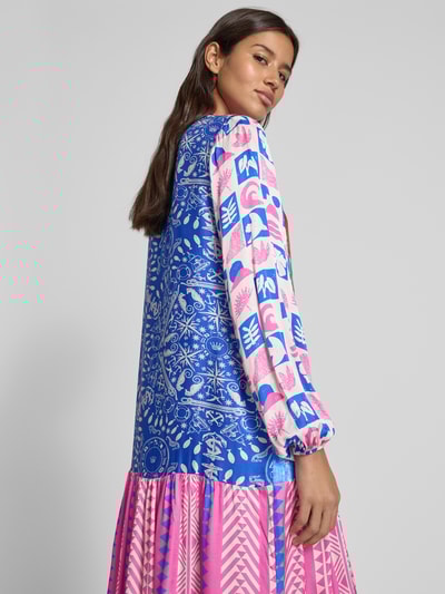 miss goodlife Knielanges Tunikakleid aus Viskose mit Knopfleiste Pink 3