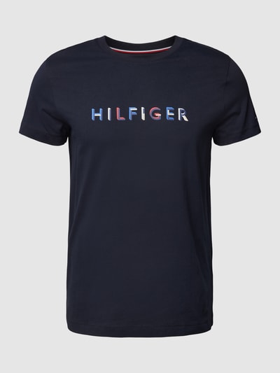 Tommy Hilfiger T-Shirt mit Label-Print Marine 2