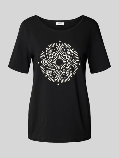 s.Oliver RED LABEL Regular Fit T-Shirt aus Baumwoll-Mix BLACK 2